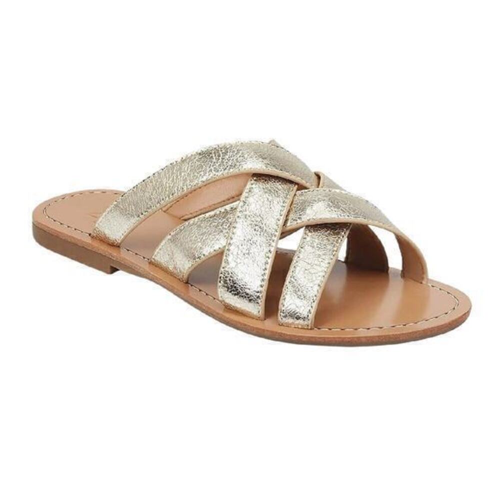 Marc Fisher Roony Gold Lattice Sandals Slides Size 5.5